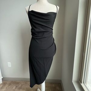 Black slit dress